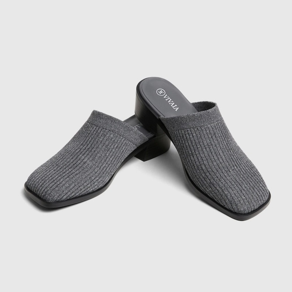 VIVAIA Square-Toe Heeled Mules – EU 38 / US 7–7.5